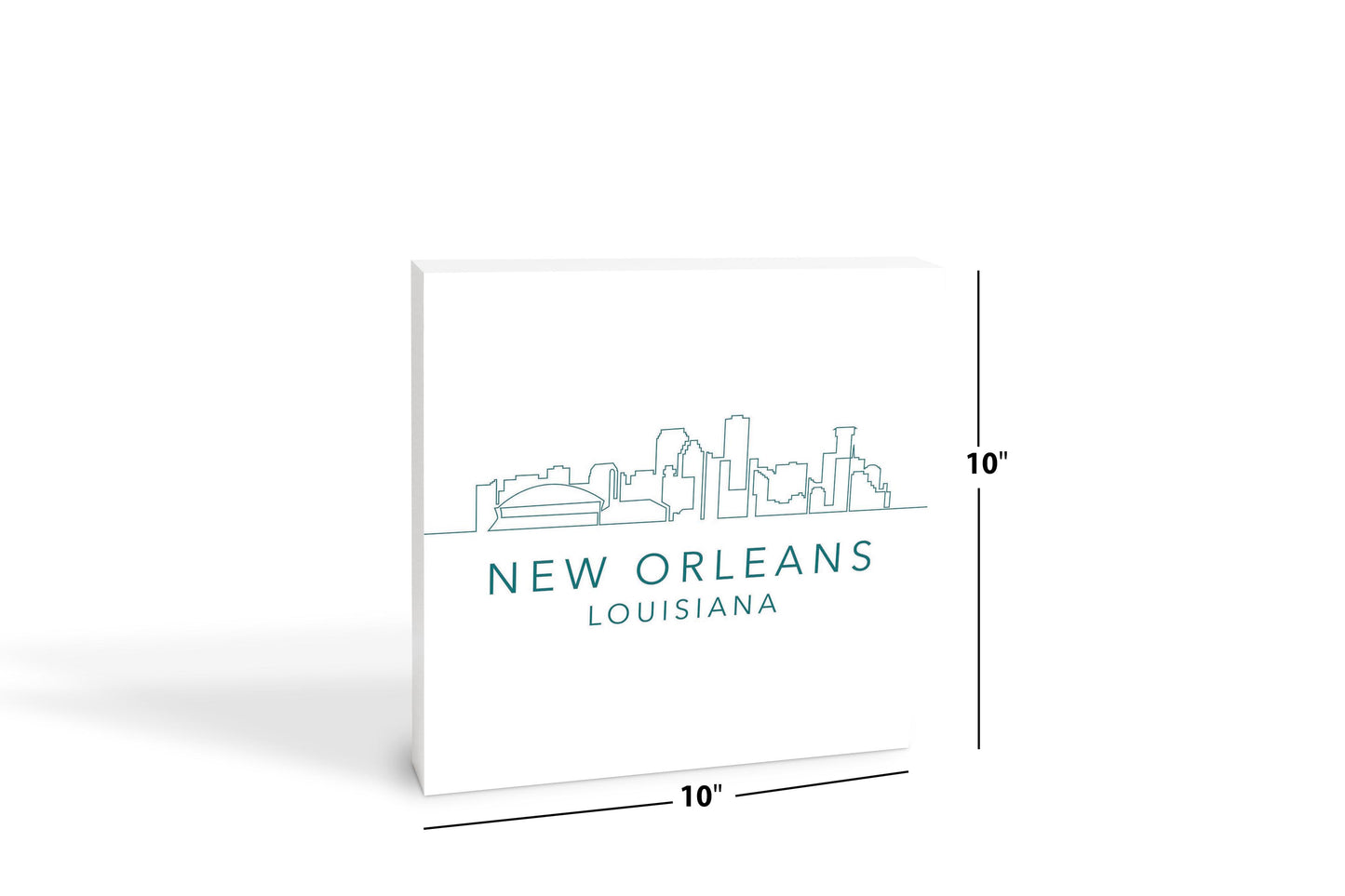 Blue White New Orleans Skyline | Wood Block | Eaches | Min 2