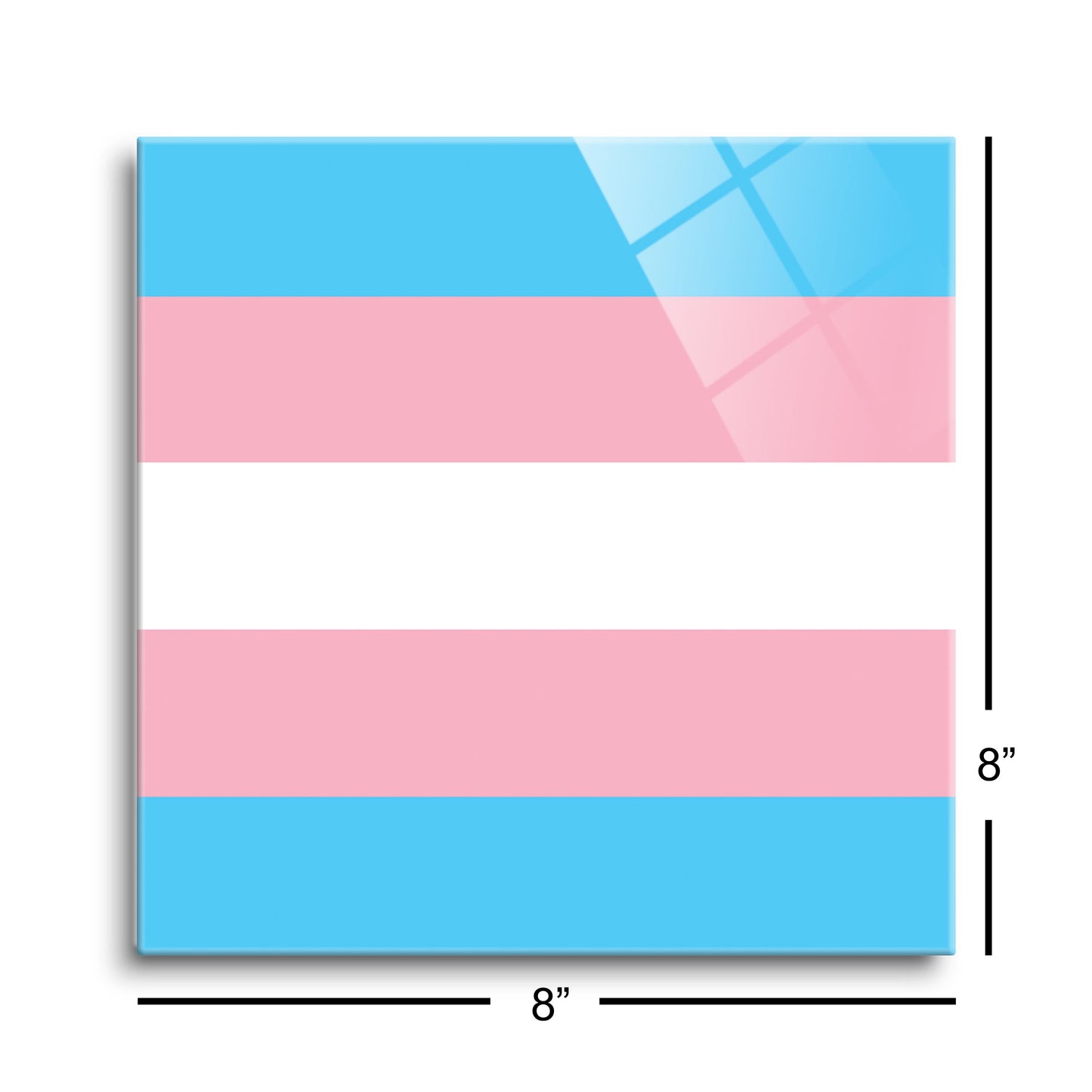 Transgender Pride Flag Colors | Hi-Def Glass Art | Eaches | Min 2