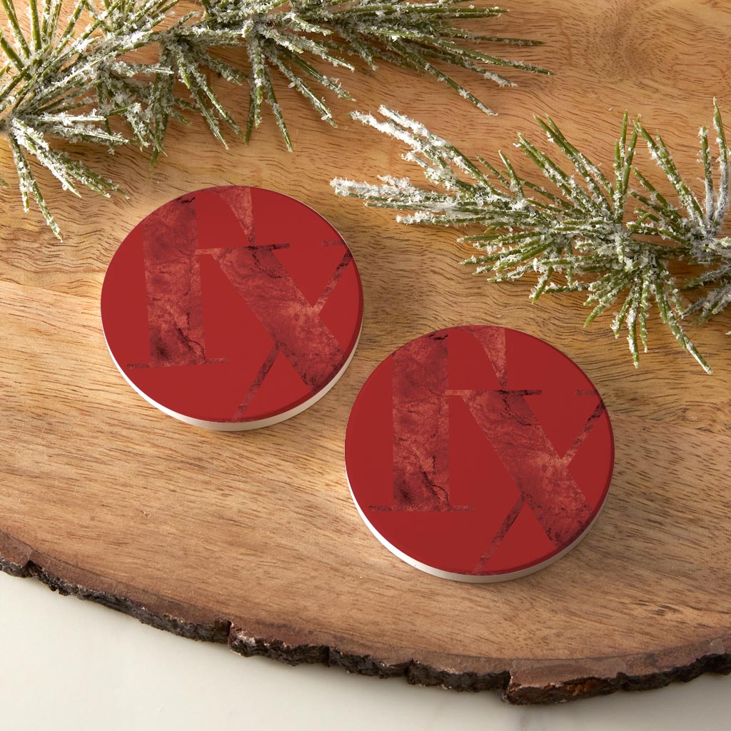 Modern Minimalist Texas Red Tx | Absorbent Car Coasters | Set of 2 | Min 4