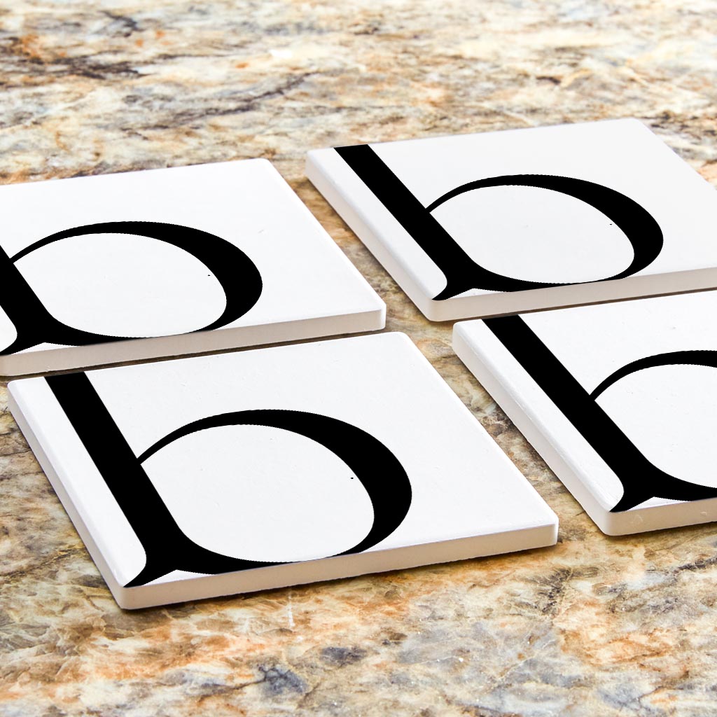 Minimal Monogram B| Absorbent Coasters | Set of 4 | Min 2