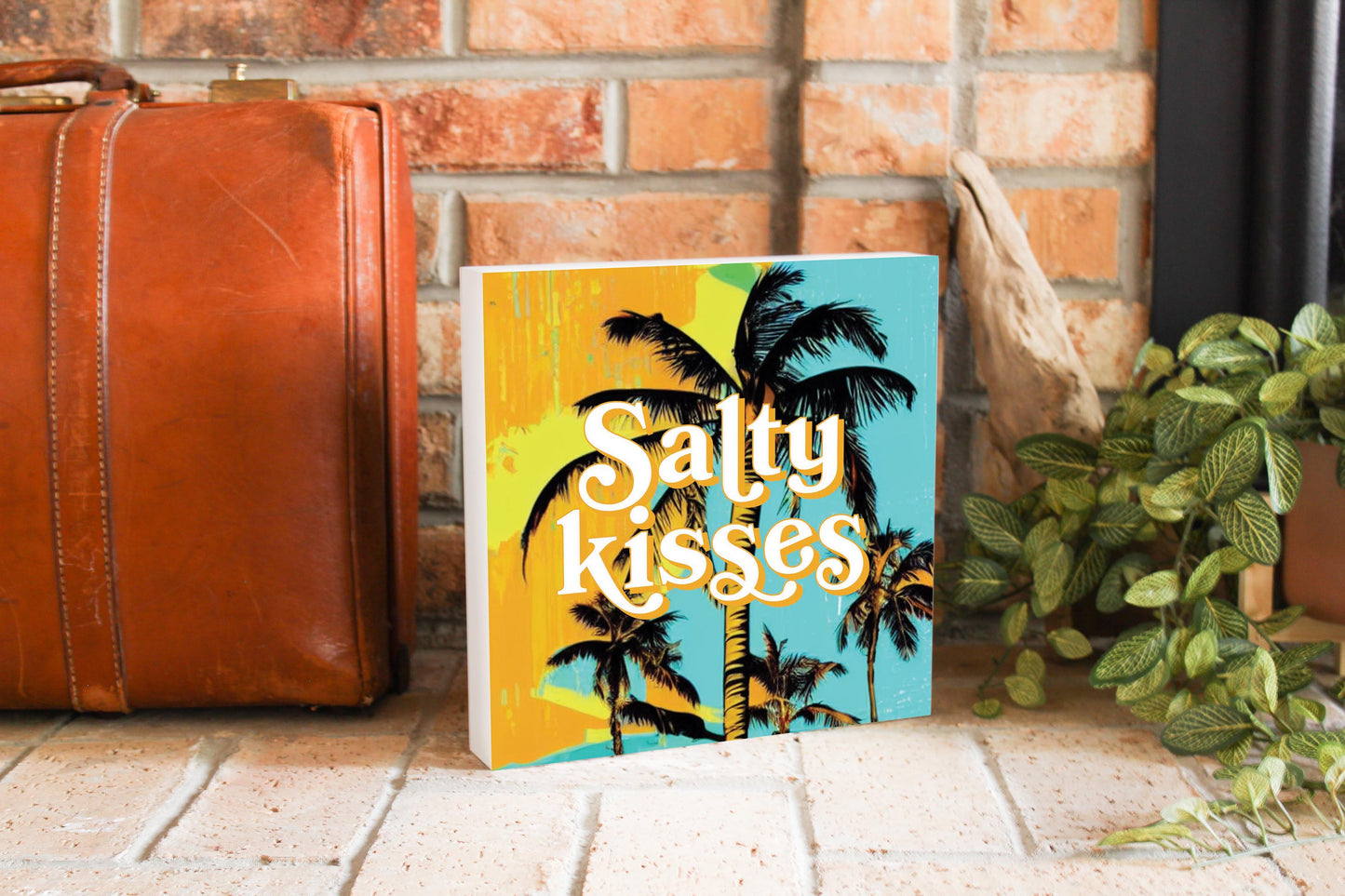 Salty Kisses Palm Trees | Wood Block | Eaches | Min 2