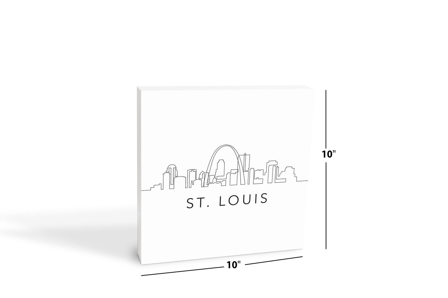 Minimalist B&W Missouri St Louis Skyline | Wood Block | Eaches | Min 2