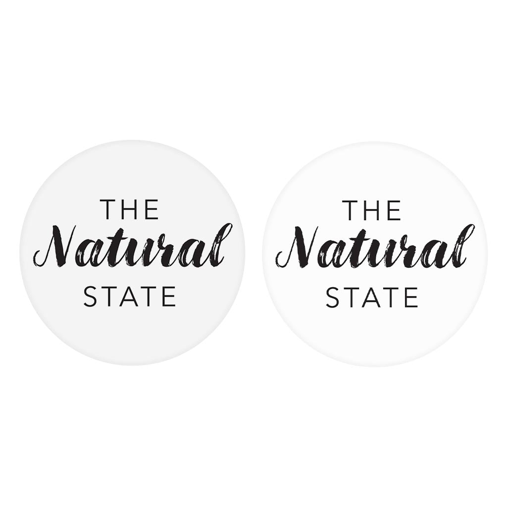 B&W Minimalist Arkansas The Natural State| Absorbent Car Coasters | Set of 2 | Min 4