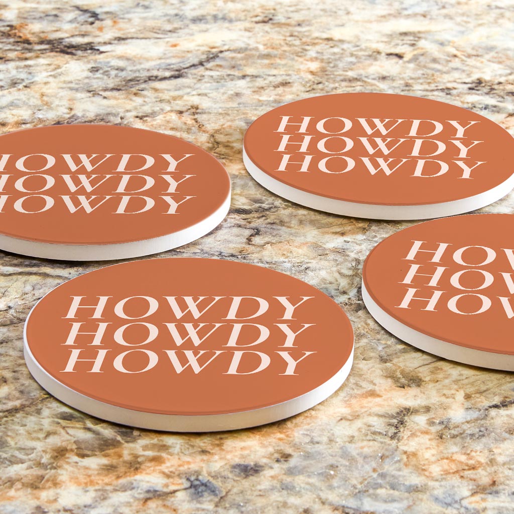 Modern Minimalist Texas Howdy | Absorbent Coasters | Set of 4 | Min 2