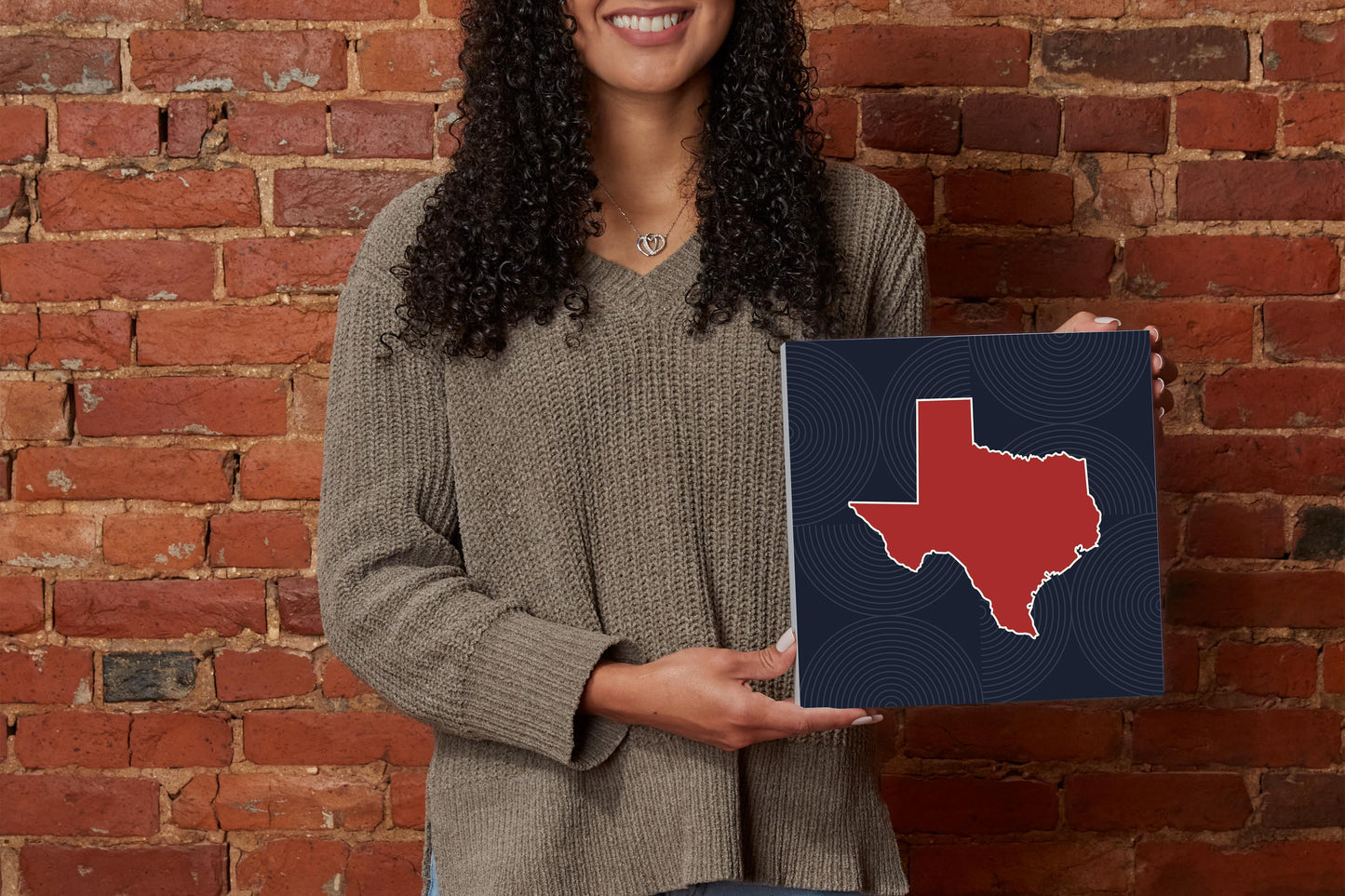 Modern Minimalist Texas Colors Shape | Wood Block | Eaches | Min 2