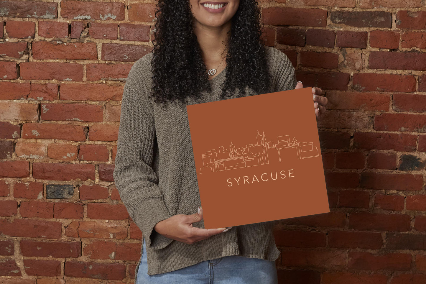 Modern Minimalist New York Syracuse Skyline | Wood Sign | Eaches | Min 2