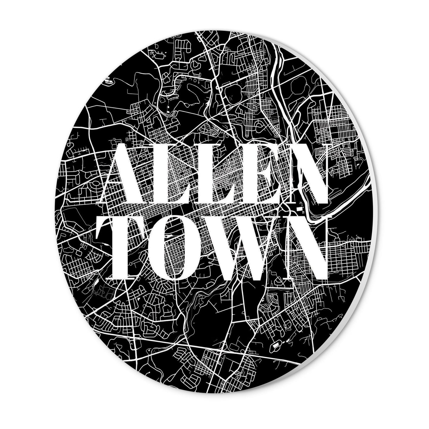Minimalistic B&W Pennsylvania Allentown Map | Wood Sign | Eaches | Min 1