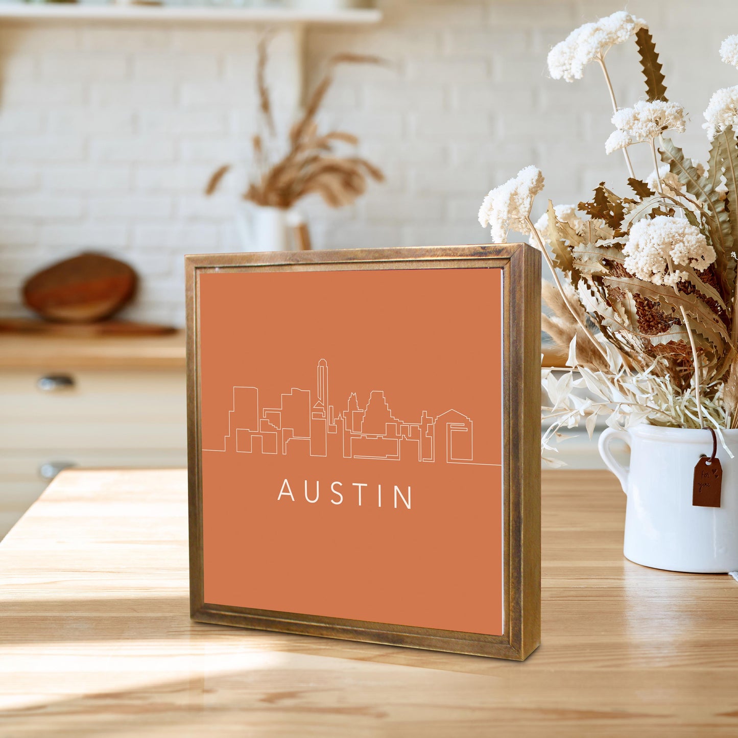 Modern Minimalist Texas Austin Skyline| Wood Sign | Eaches | Min 1