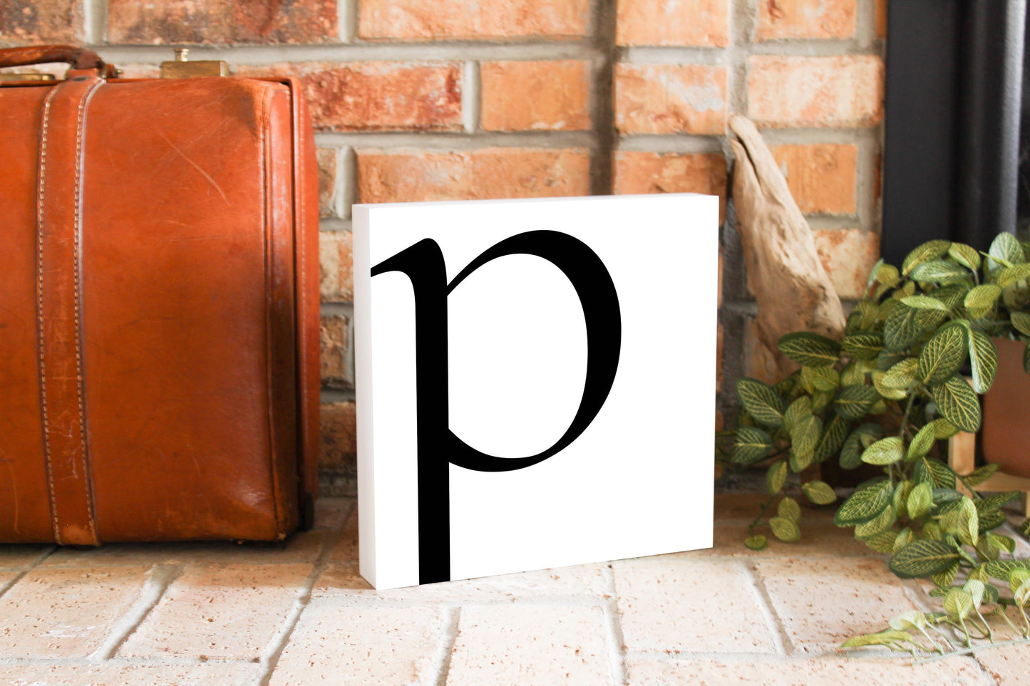 Minimal Monogram P | Wood Block | Eaches | Min 2