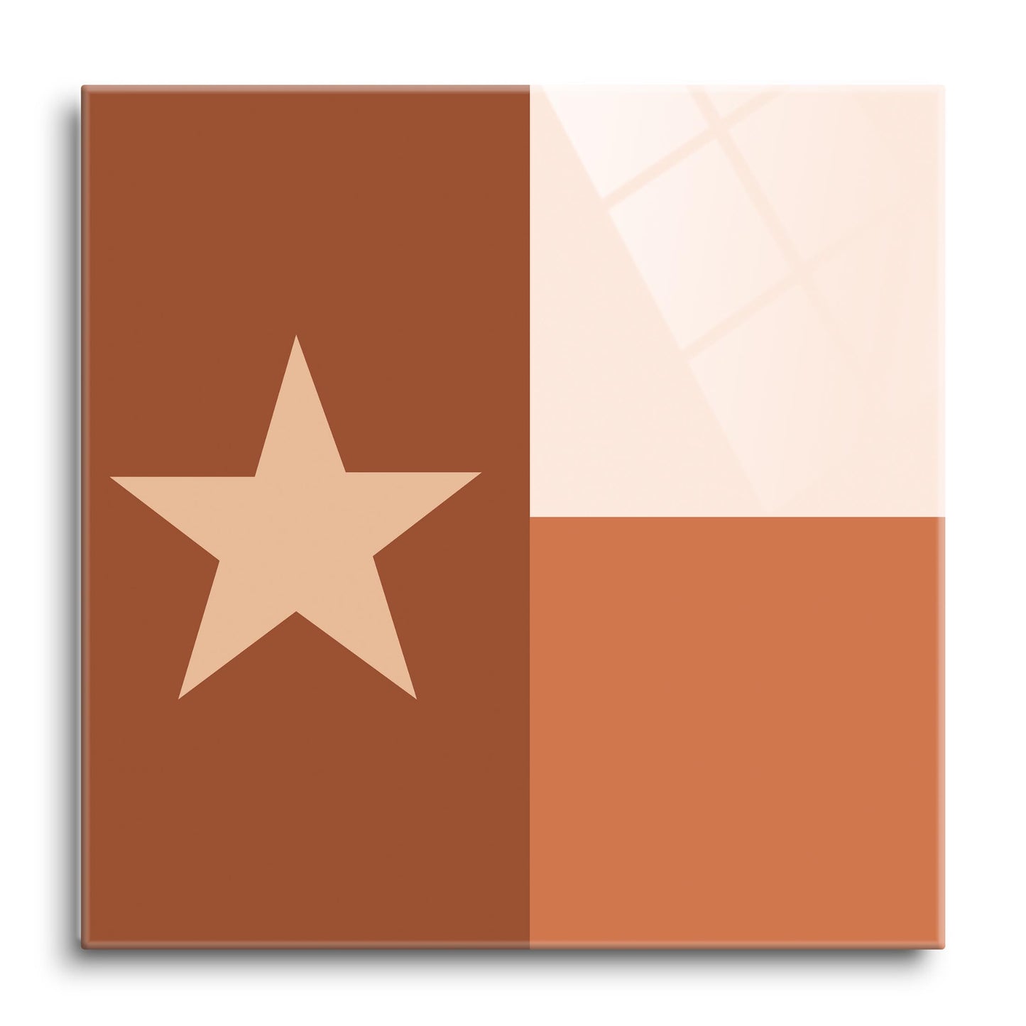 Modern Minimalist Texas State Flag | Hi-Def Glass Art | Eaches | Min 1