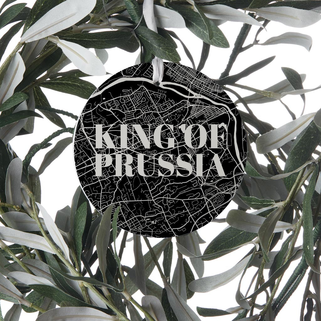 Minimalistic B&W Pennsylvania King Of Prussia Map | Wood Ornament | Eaches | Min 6