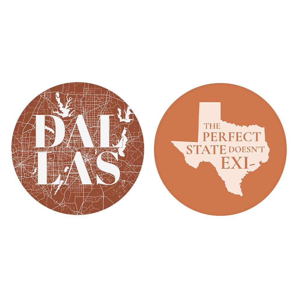 Modern Minimalist Texas Set | Absorbent Car Coasters | Set of 2 | Min 4