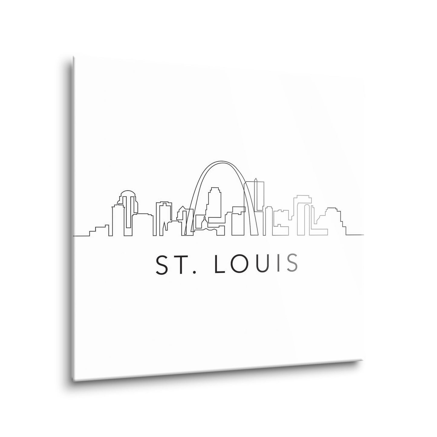 Minimalist B&W Missouri St Louis Skyline | Hi-Def Glass Art | Eaches | Min 2