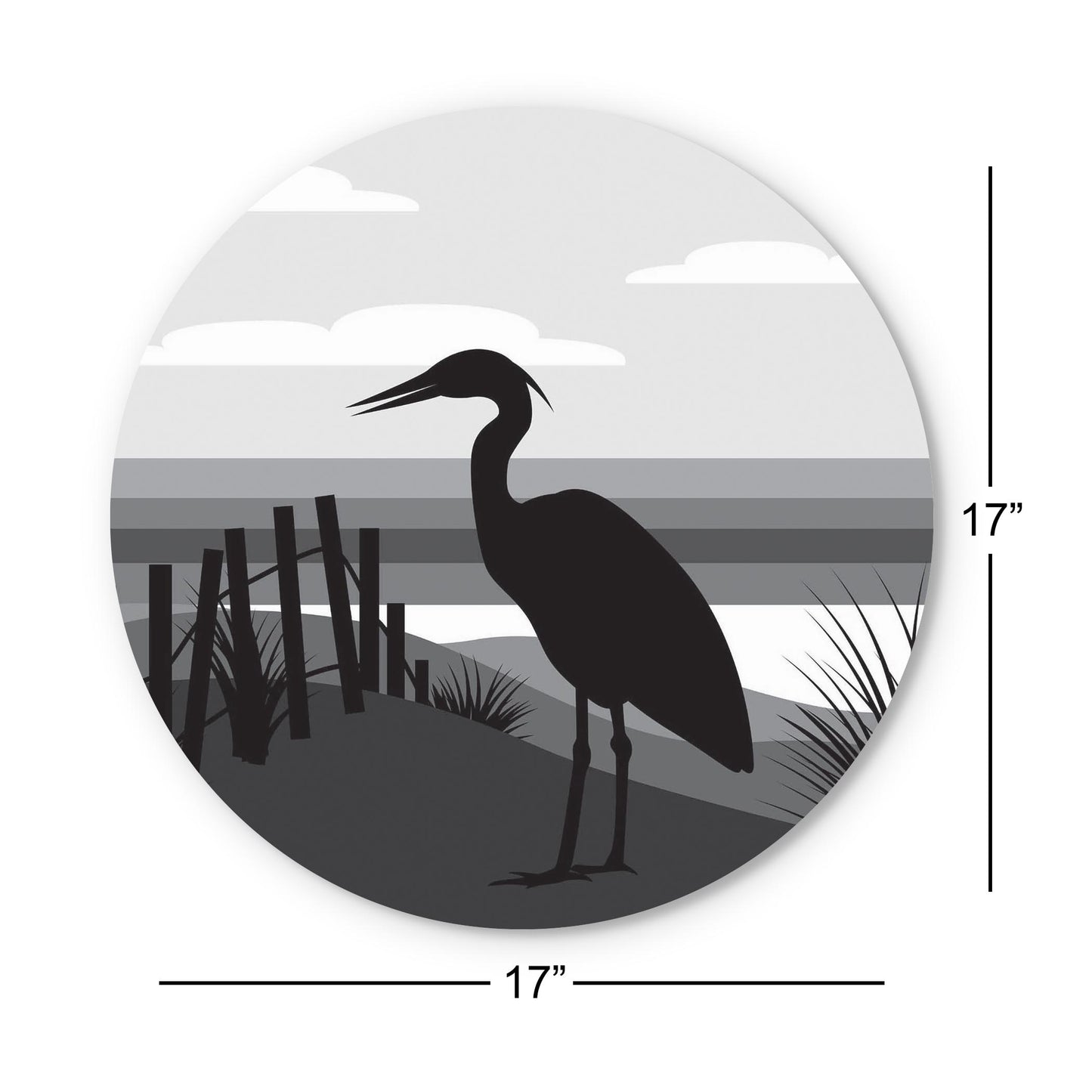 Minimalistic B&W Cape Cod Heron Illustration | Wood Sign | Eaches | Min 1