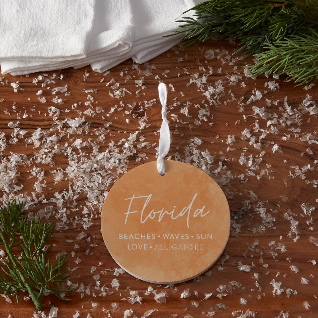 Florida Meaning Orange | Wood Ornament | Eaches | Min 6