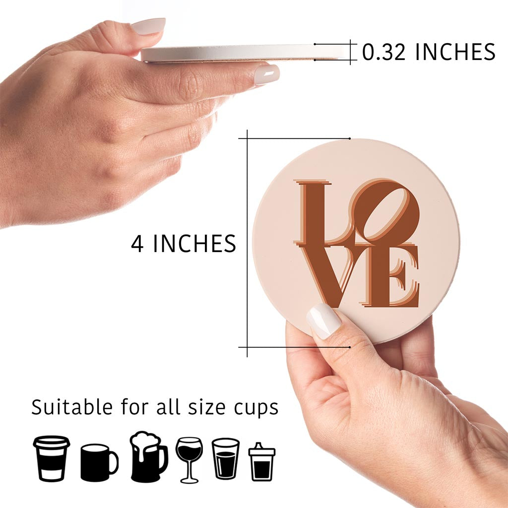 Modern Minimalist Pennsylvania Love Light | Absorbent Coasters | Set of 4 | Min 2