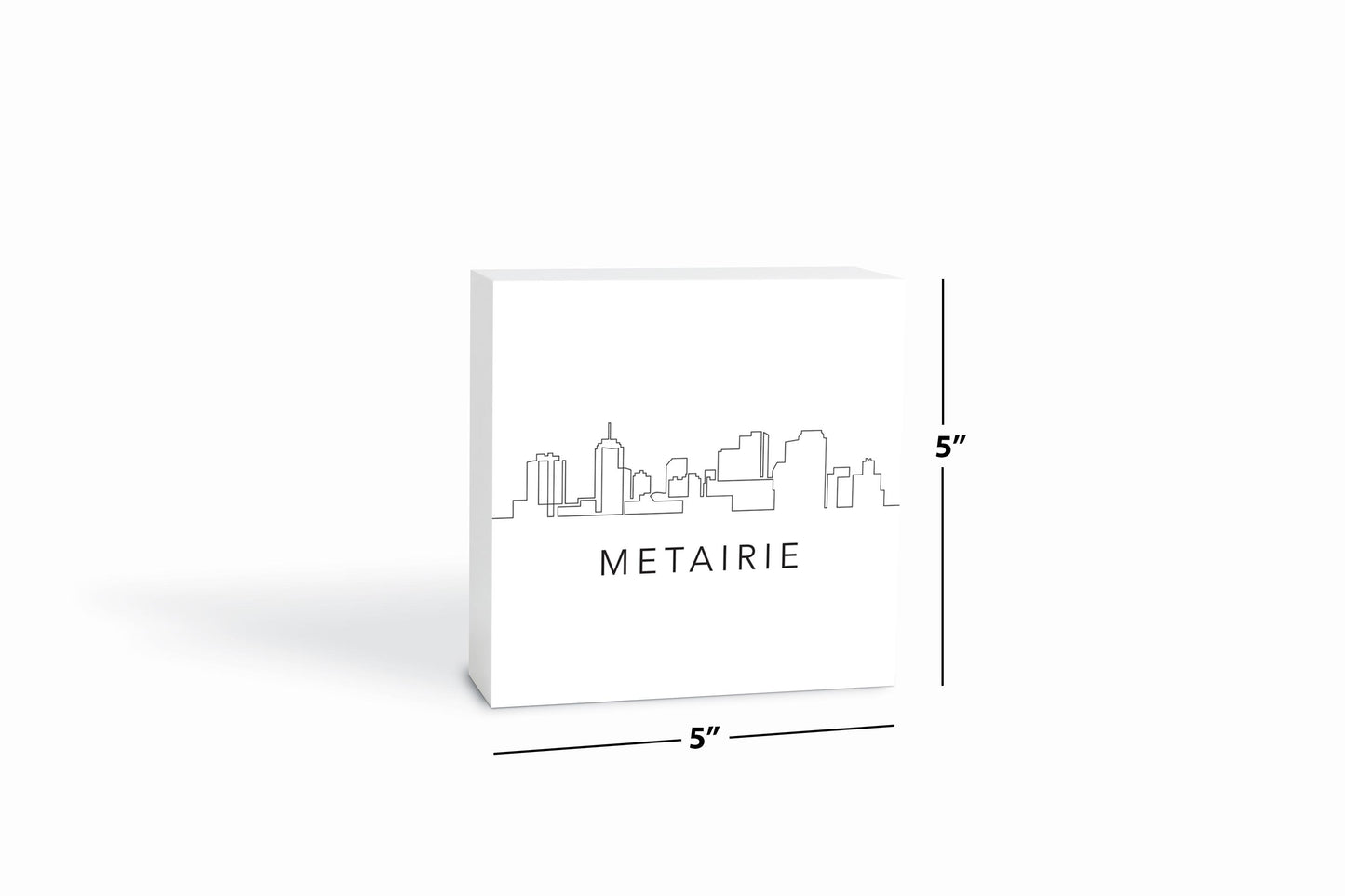 Modern Louisiana Metairie City Line Drawing | Wood Block | Eaches | Min 4