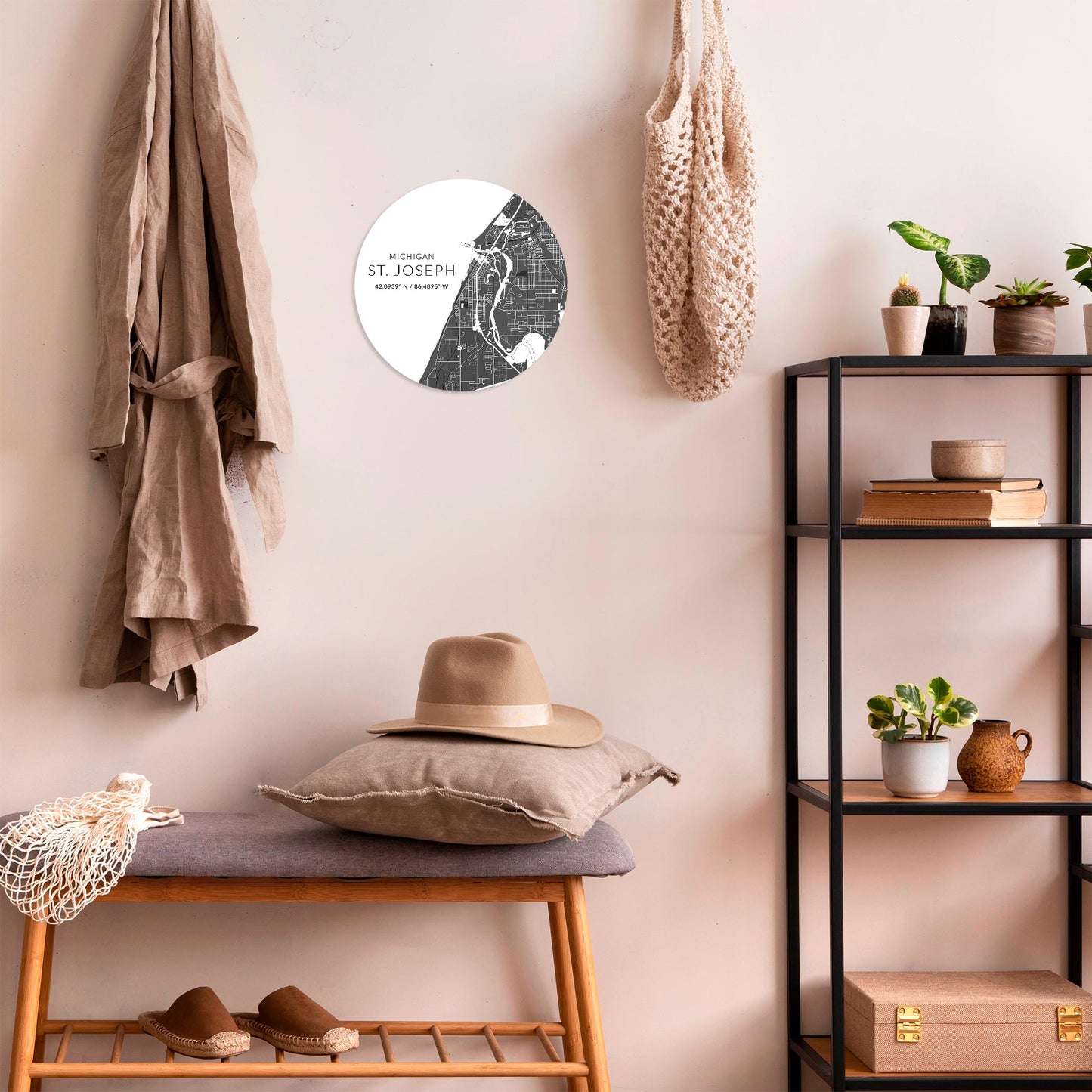 St Joseph Black And White Map | Wood Sign | Eaches | Min 1