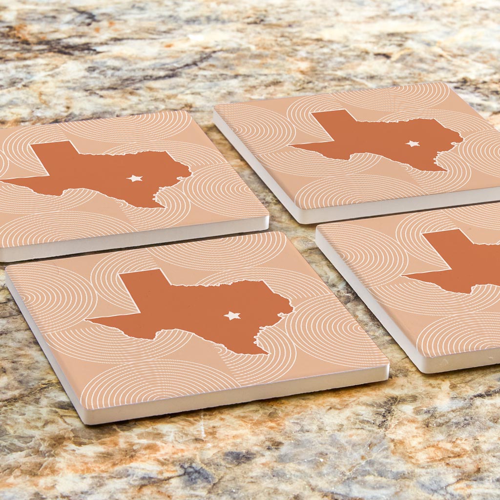 Modern Minimalist Texas Austin Star | Absorbent Coasters | Set of 4 | Min 2