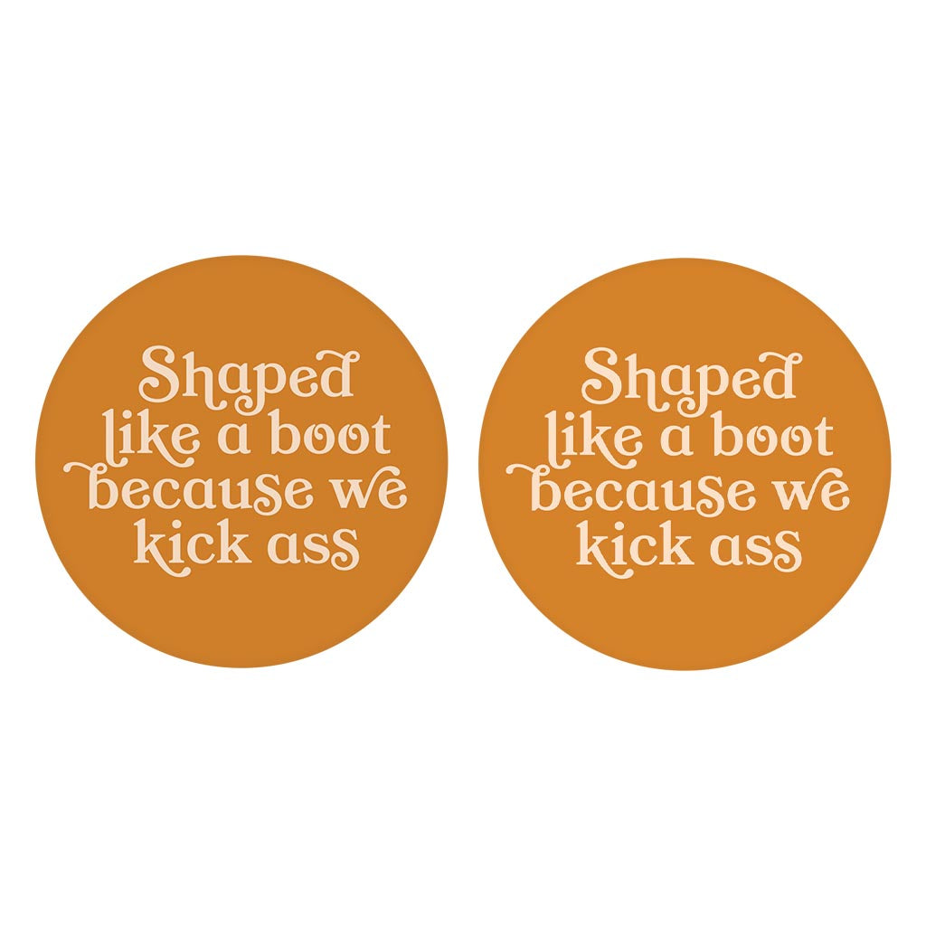 Modern Minimalist Louisiana Funny Boot Saying | Absorbent Car Coasters | Set of 2 | Min 4