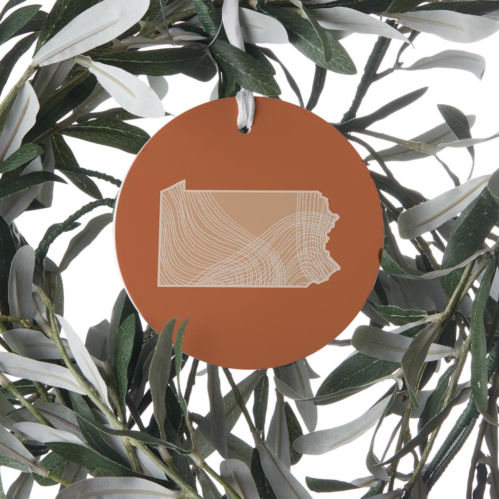 Modern Minimalist Pennsylvania State Lines Light| Wood Ornament | Eaches | Min 6