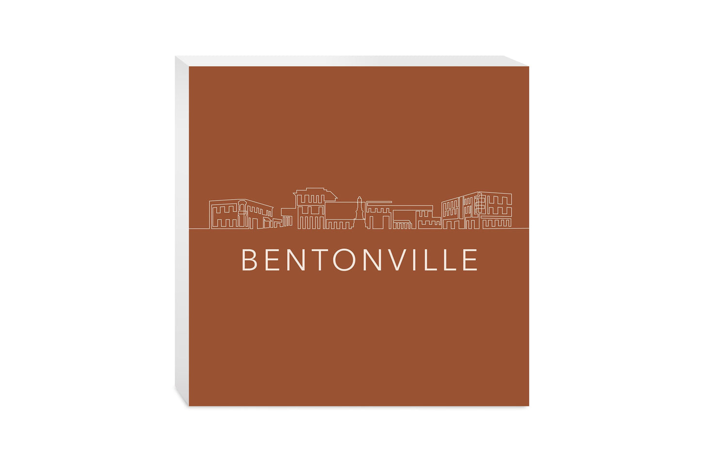 Modern Minimalist Arkansas Bentonville Skyline | Wood Block | Eaches | Min 2