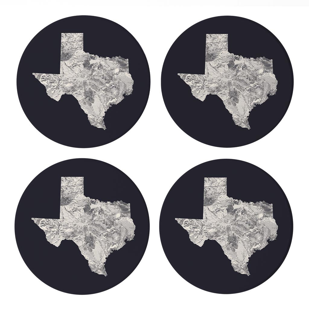 Modern Minimalist Texas Metal State Shape| Absorbent Coasters | Set of 4 | Min 2