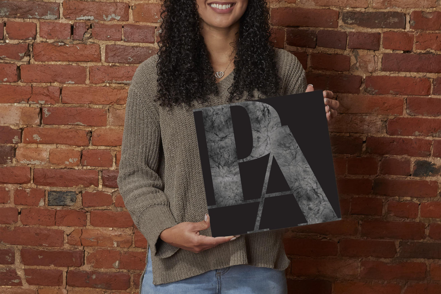 Minimalistic B&W Pennsylvania Black Initials | Wood Sign | Eaches | Min 2