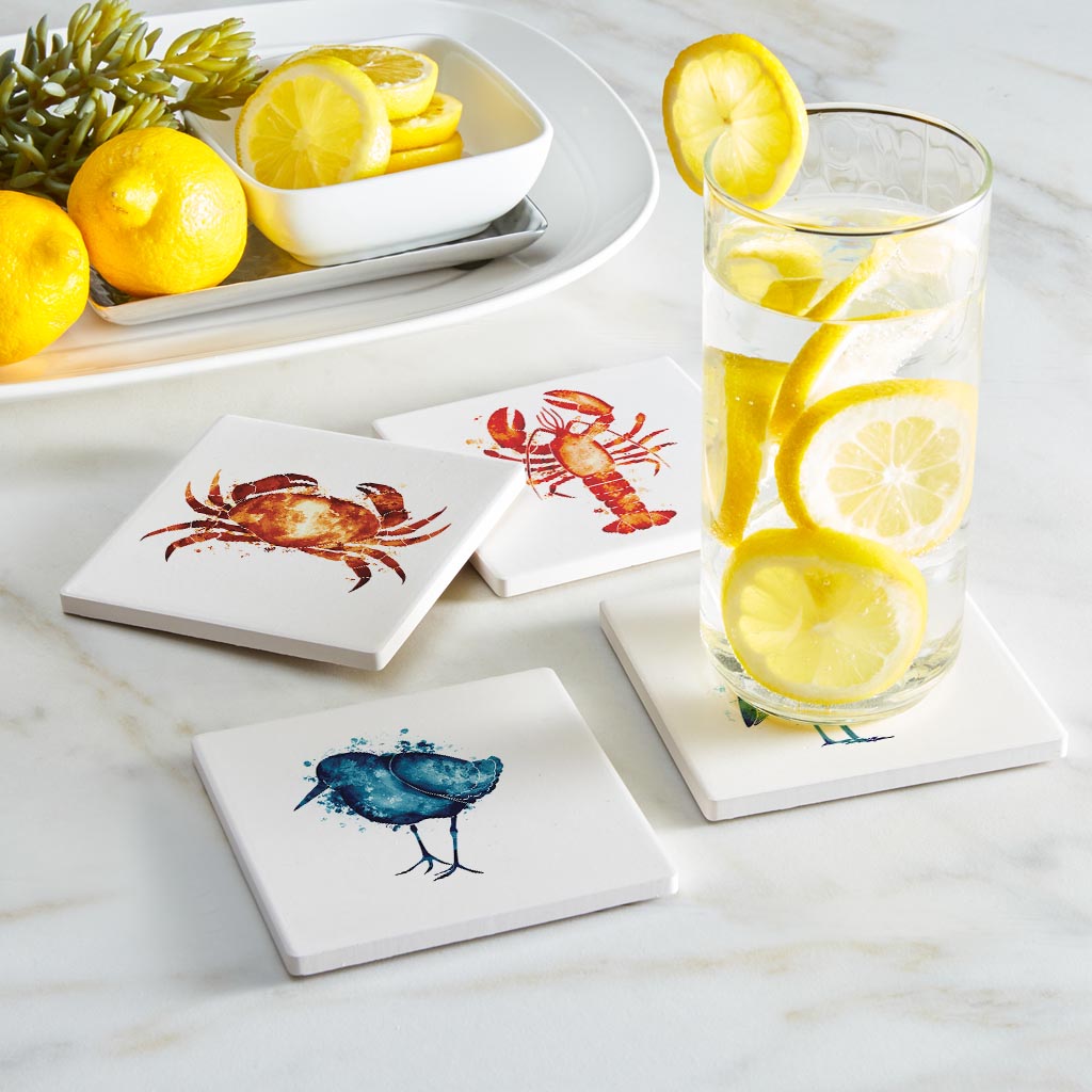North Carolina Water Color Animals | Absorbent Coasters | Set of 4 | Min 2