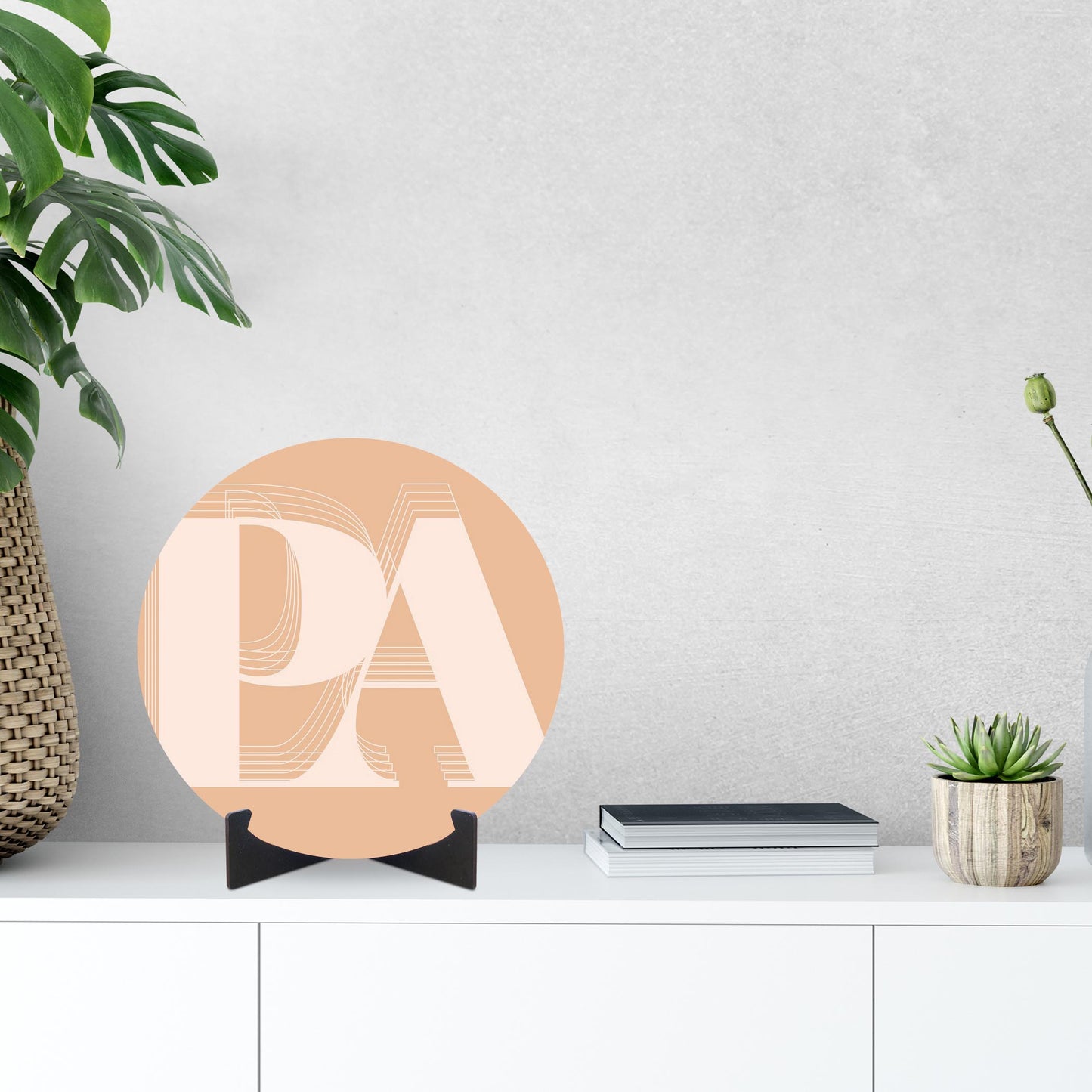 Modern Minimalist Pennsylvania Pa Initials Light | Wood Sign | Eaches | Min 1