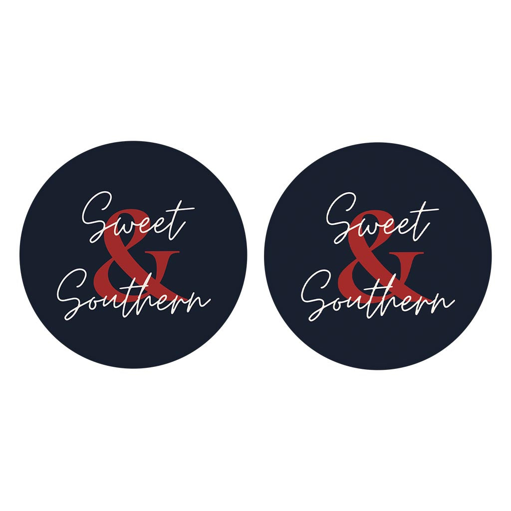 Modern Minimalist Texas Colors Sweet Southern| Absorbent Car Coasters | Set of 2 | Min 4
