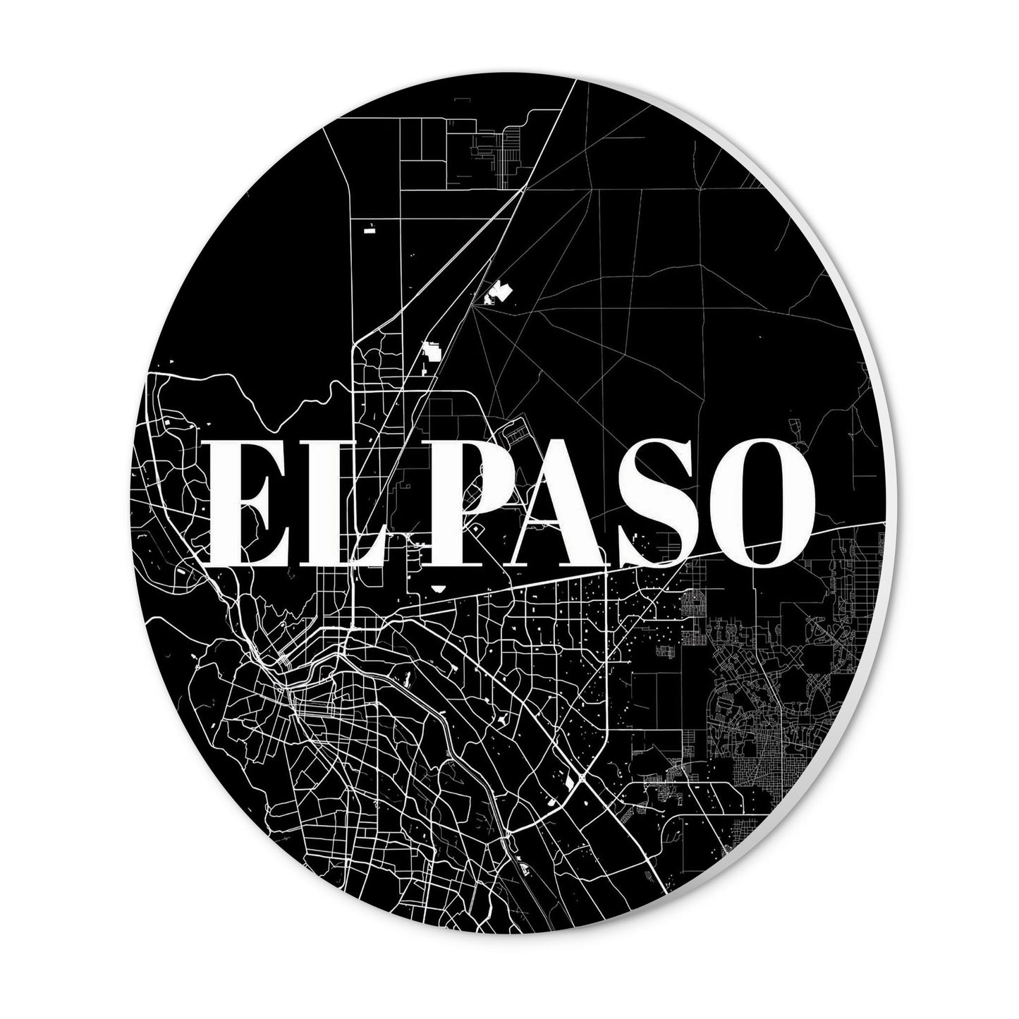 Minimalistic B&W Texas El Paso Map | Wood Sign | Eaches | Min 1