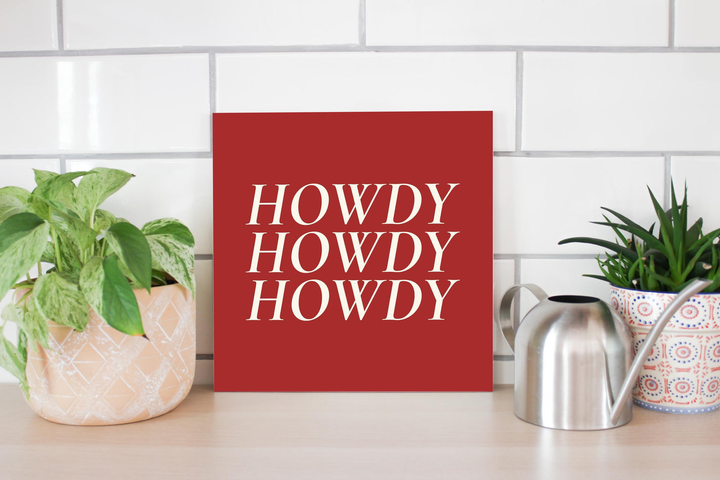 Modern Minimalist Texas Colors Howdy | Wood Sign | Eaches | Min 2