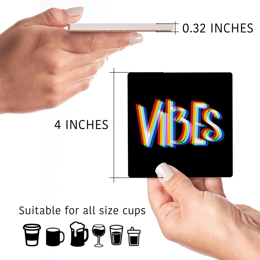 Funky Vibes Illusion In Black| Absorbent Coasters | Set of 4 | Min 2