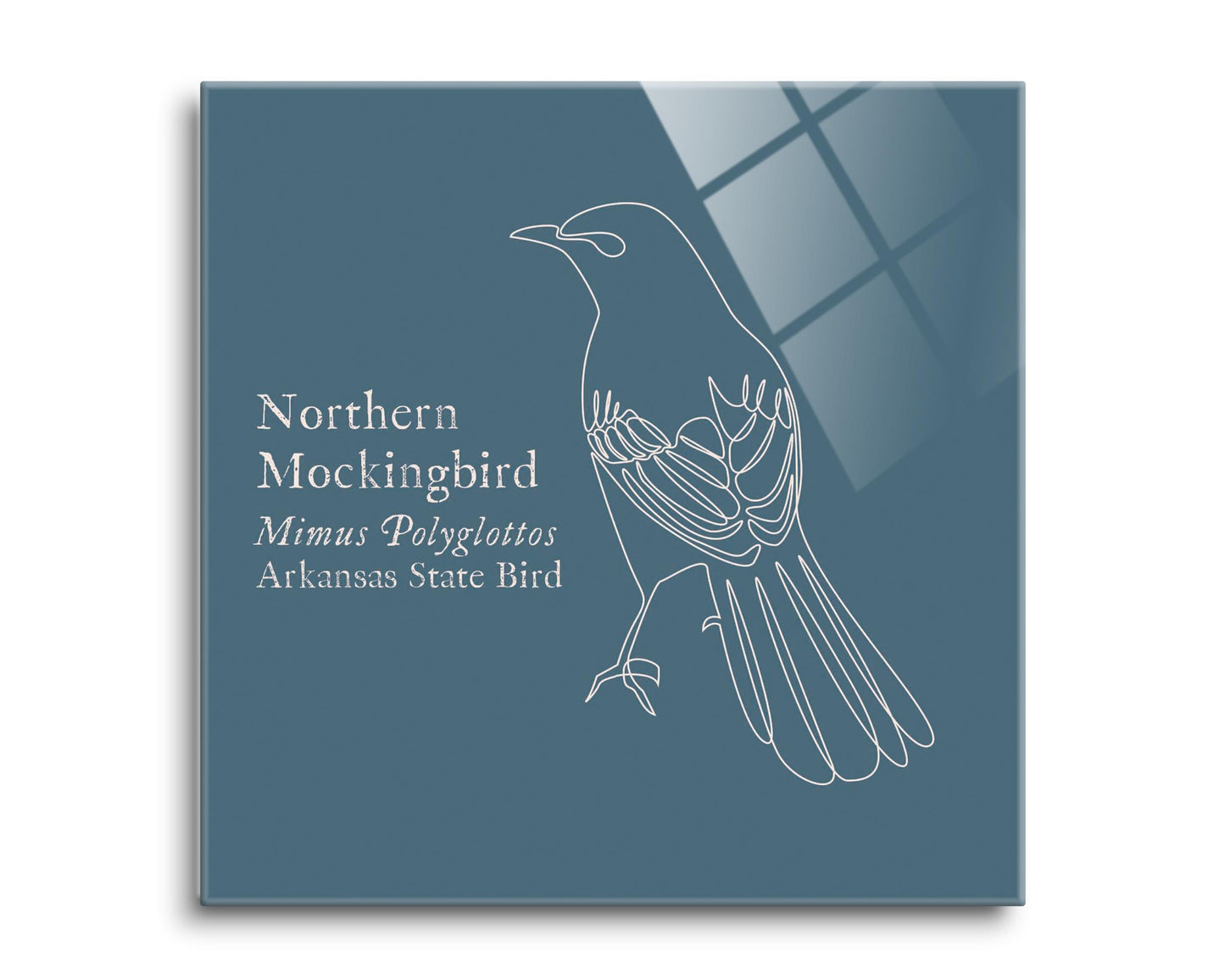 Modern Minimalist Arkansas Mockingbird | Hi-Def Glass Art | Eaches | Min 2