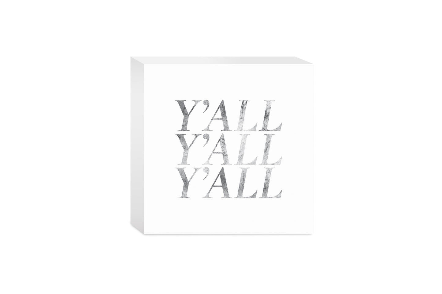 Minimalistic B&W Texas Textured Yall| Wood Block | Eaches | Min 4