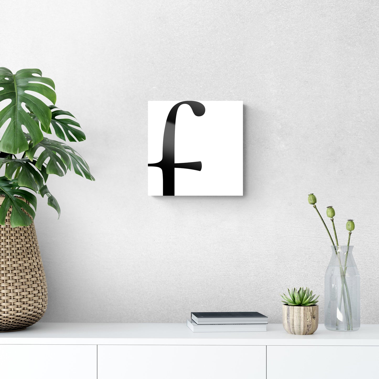 Minimal Monogram F | Hi-Def Glass Art | Eaches | Min 1
