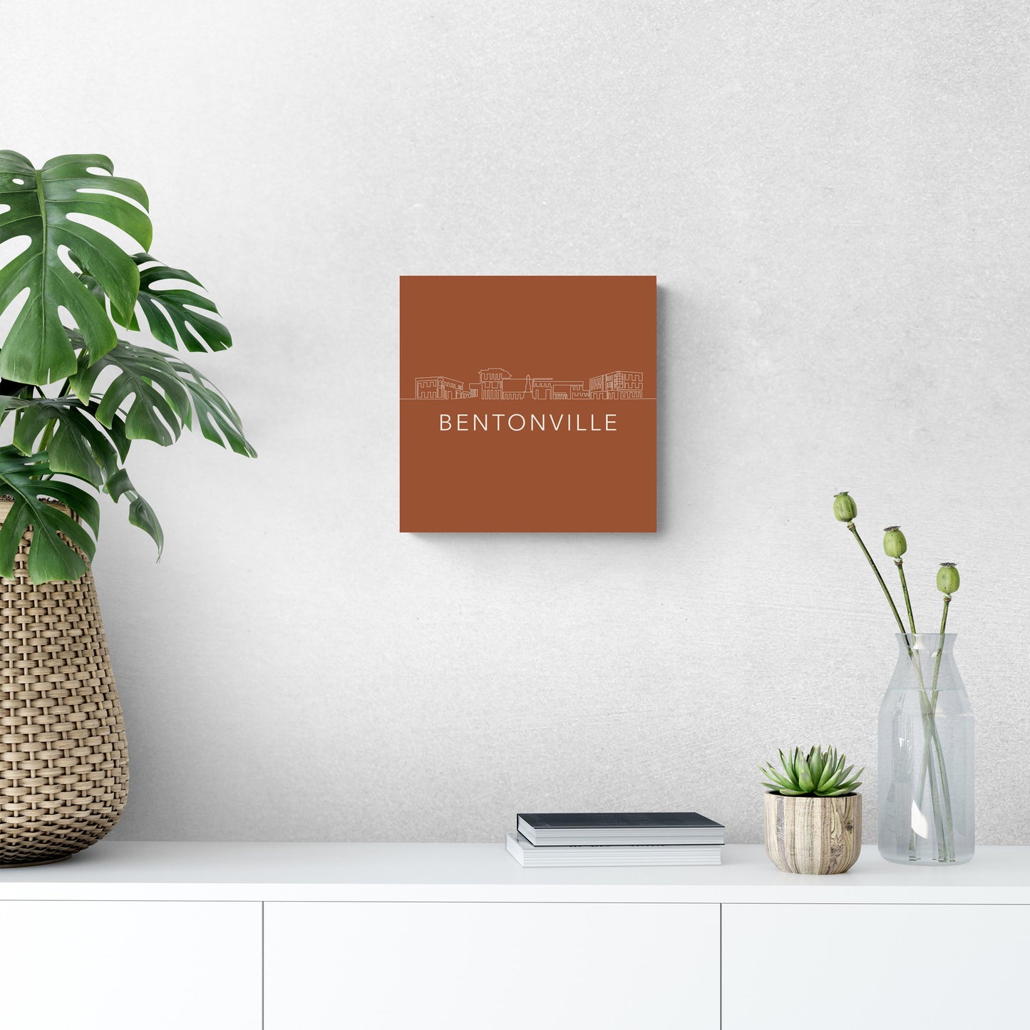Modern Minimalist Arkansas Bentonville Skyline | Wood Sign | Eaches | Min 2