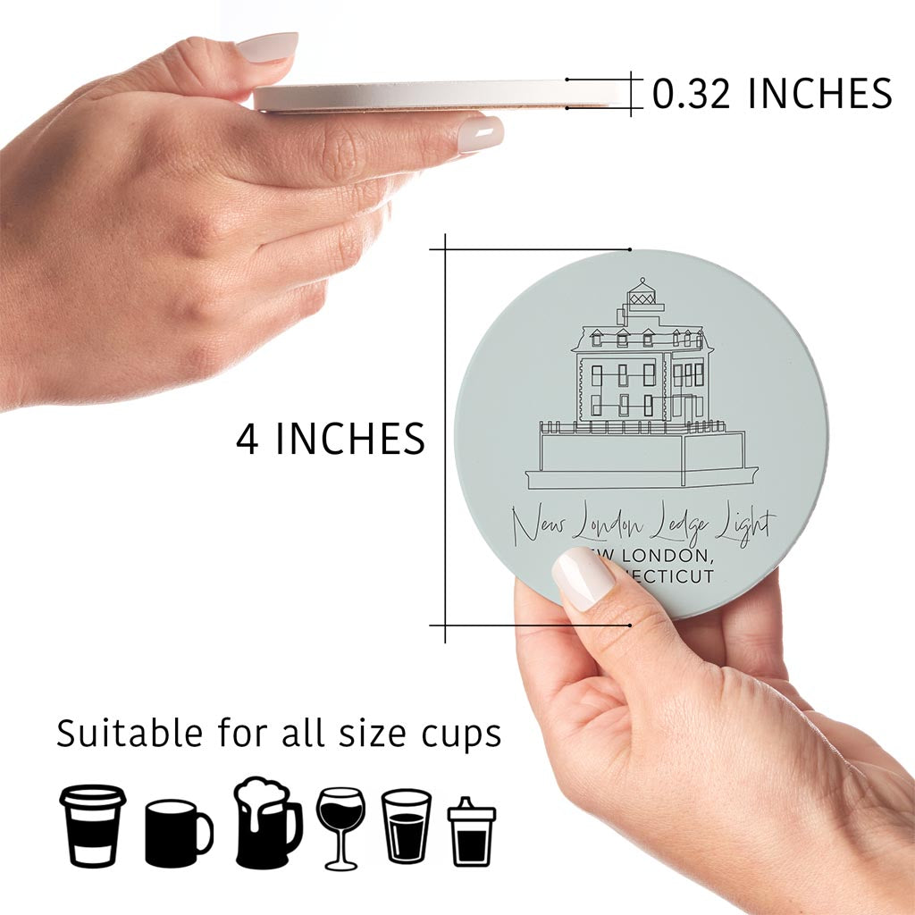 New London Lodge Light Muted Coastal| Absorbent Coasters | Set of 4 | Min 2