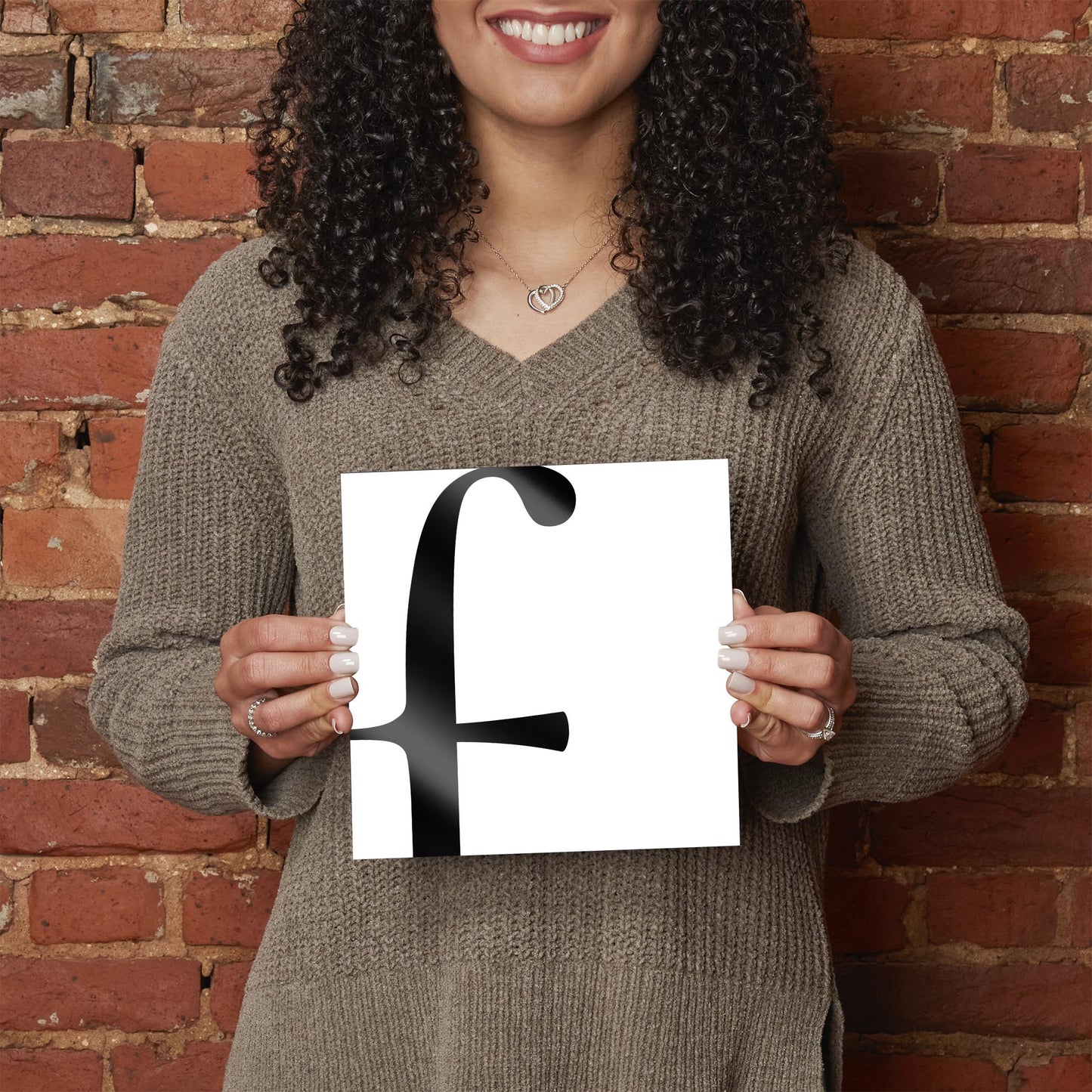 Minimal Monogram F | Hi-Def Glass Art | Eaches | Min 2