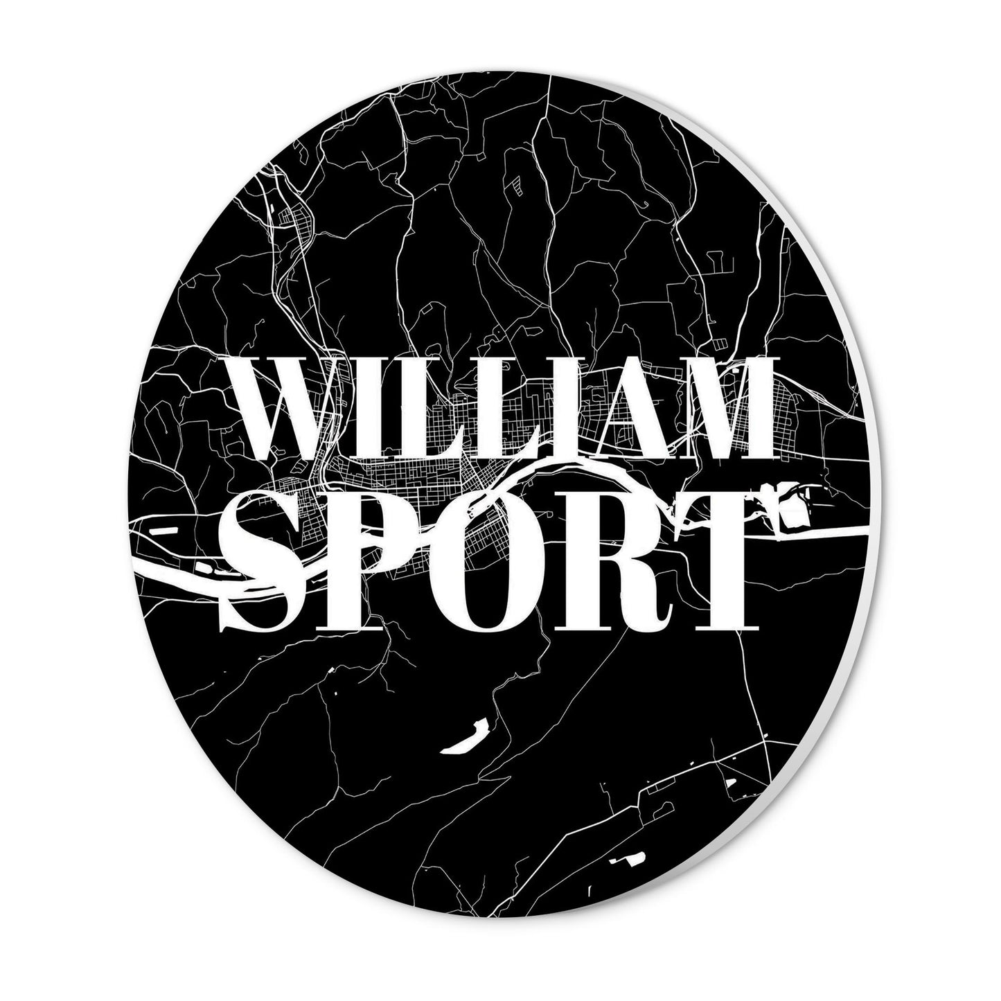 Minimalistic B&W Pennsylvania Williamsport Map | Wood Sign | Eaches | Min 1