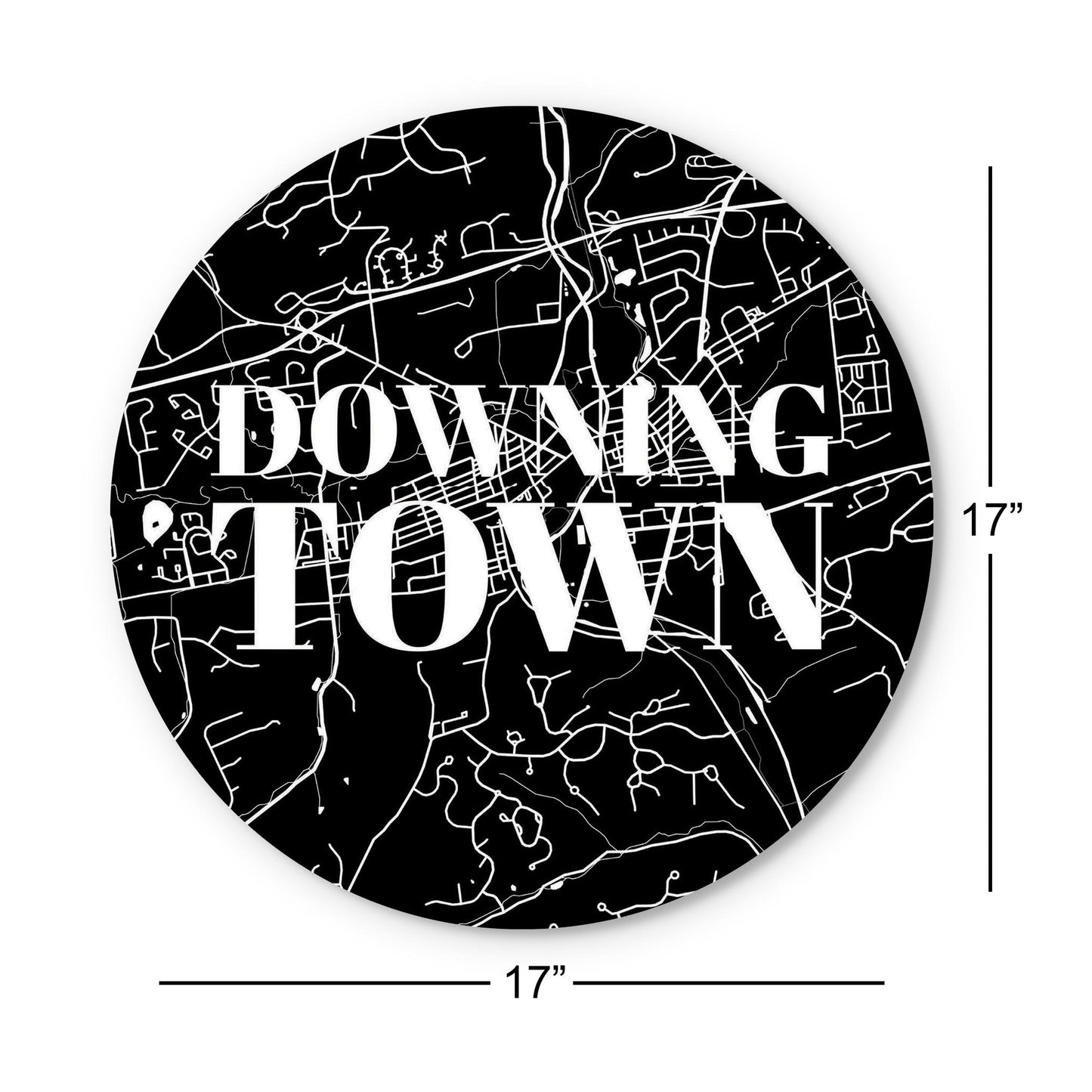 Minimalistic B&W Pennsylvania Downingtown Map | Wood Sign | Eaches | Min 1