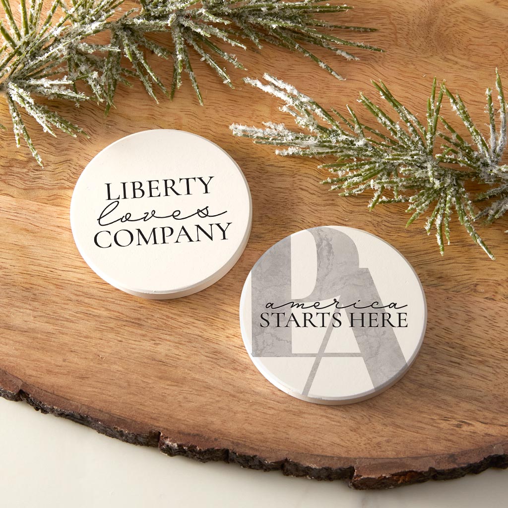 Minimalistic B&W Pennsylvania Quips | Absorbent Car Coasters | Set of 2 | Min 4