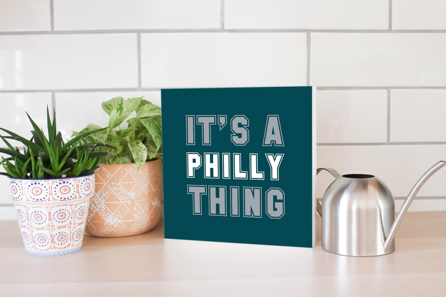 Modern Minimalist Pennsylvania Philly Thing | Wood Block | Eaches | Min 2