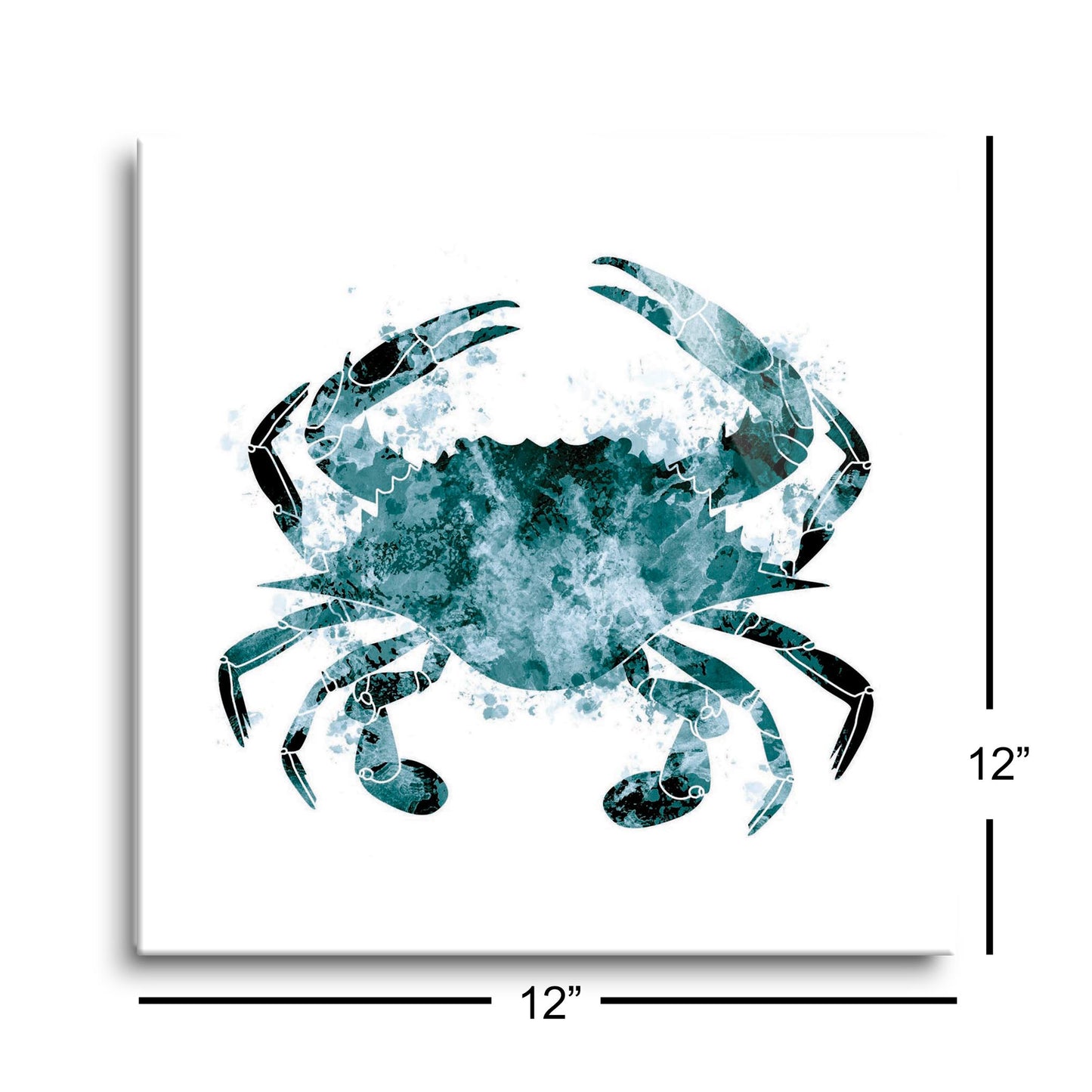Blue White Water Color Blue Crab | Hi-Def Glass Art | Eaches | Min 1