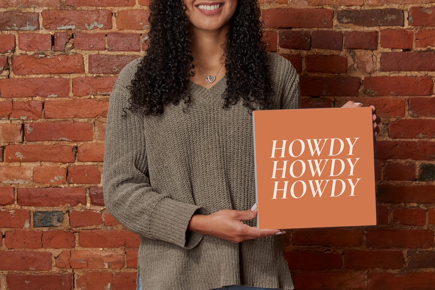 Modern Minimalist Texas Howdy | Wood Block | Eaches | Min 2