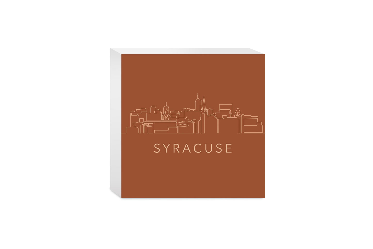 Modern Minimalist New York Syracuse Skyline | Wood Block | Eaches | Min 4