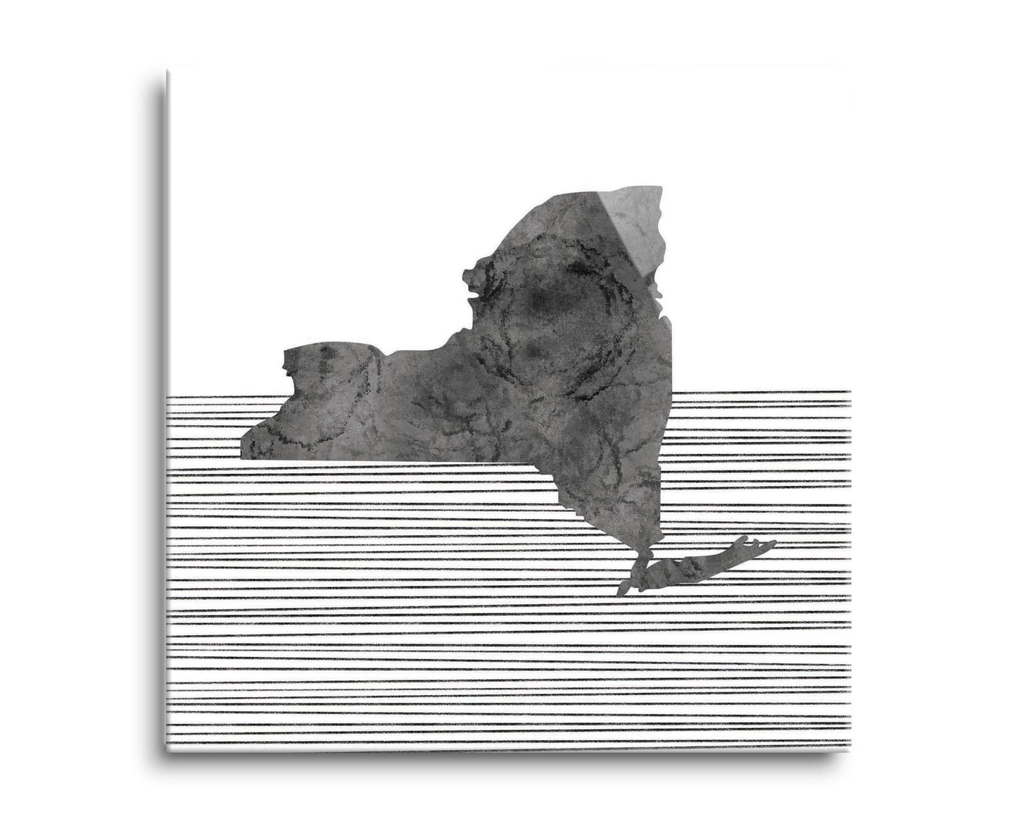 Minimalistic B&W New York Shape Straight Lines | Hi-Def Glass Art | Eaches | Min 2