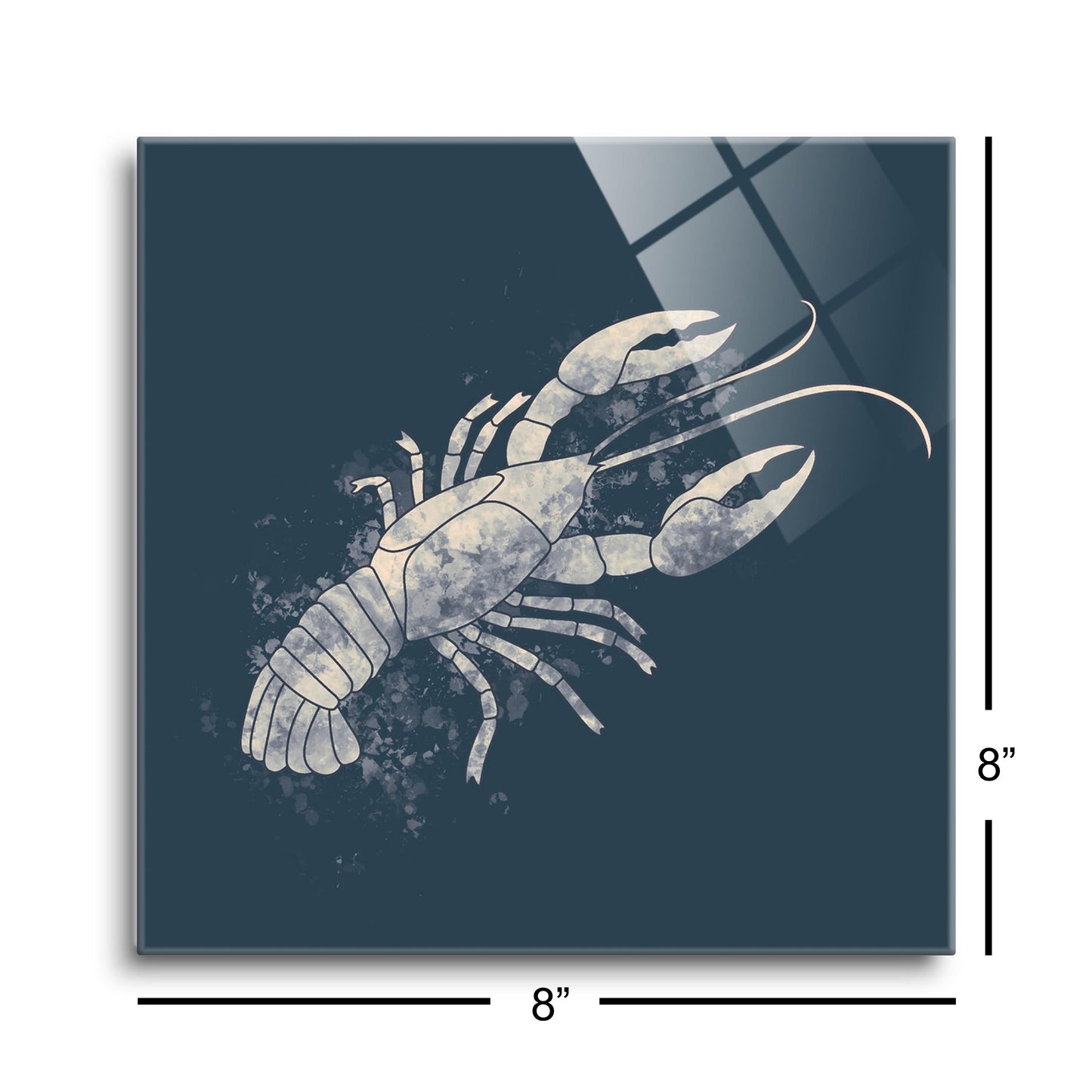 Modern Minimalist Louisiana Crawfish Water Color | Hi-Def Glass Art | Eaches | Min 2