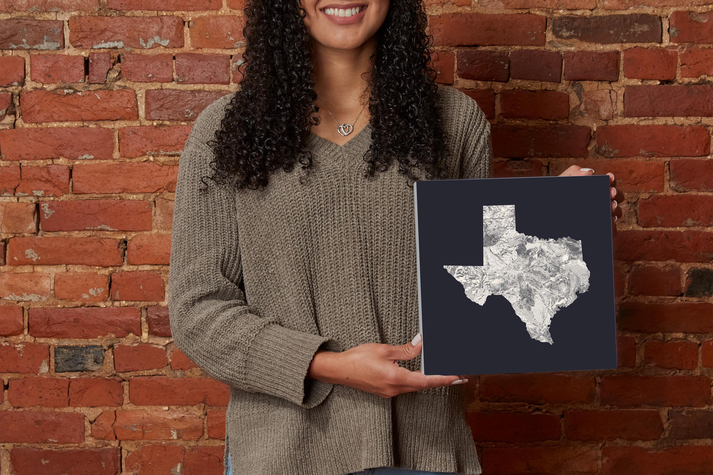 Modern Minimalist Texas Metal State Shape | Wood Block | Eaches | Min 2